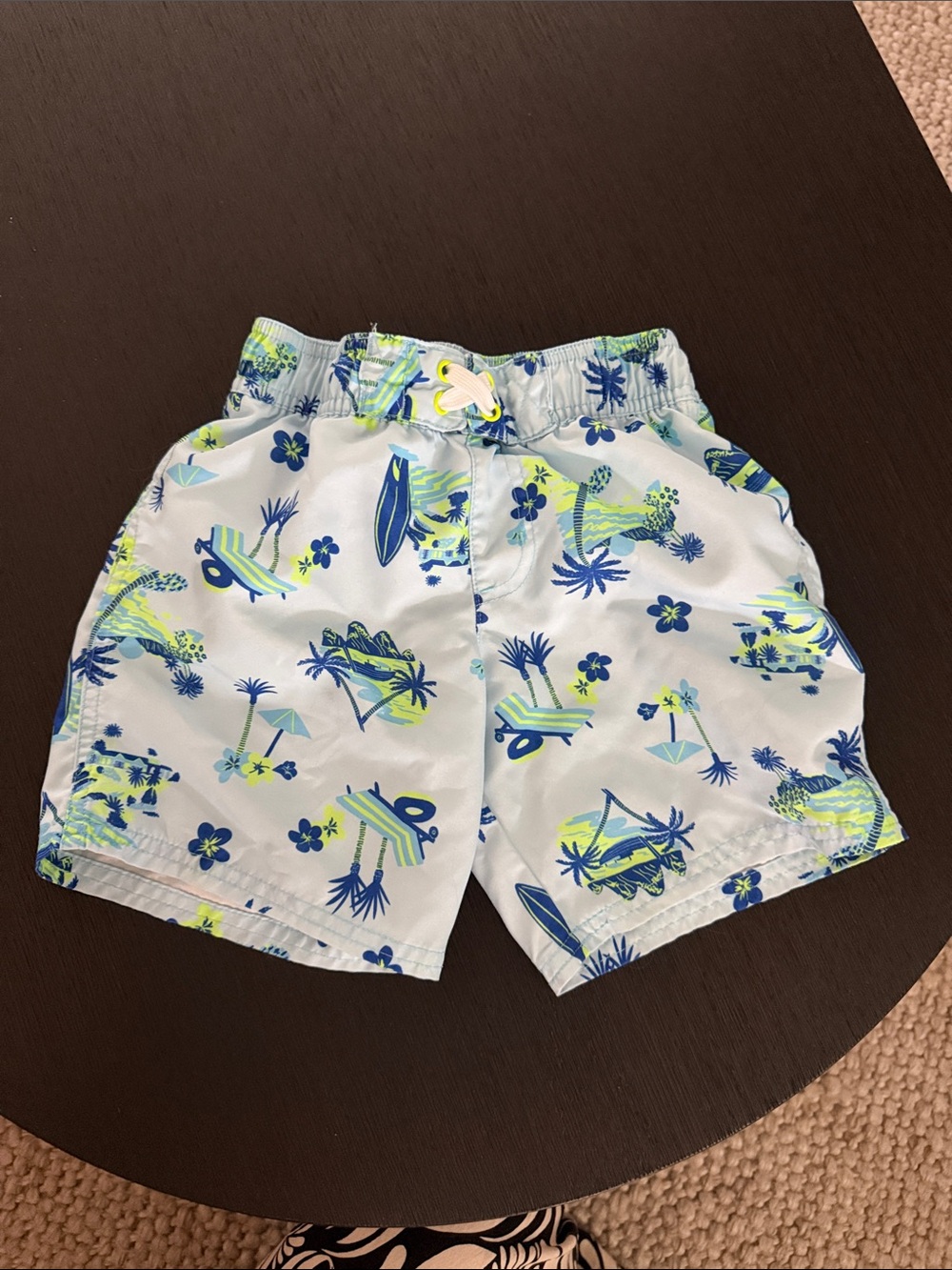Cat&Jack Kids Light Blue Tropical Print Swim Shorts 5T